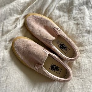 Suede vans slip-ons pink